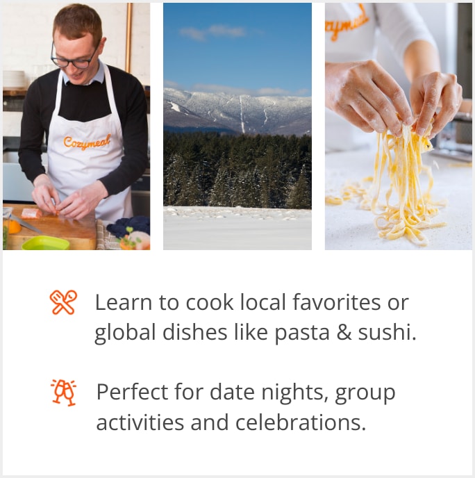 See our selection of cooking class menus in Sugarbush, 