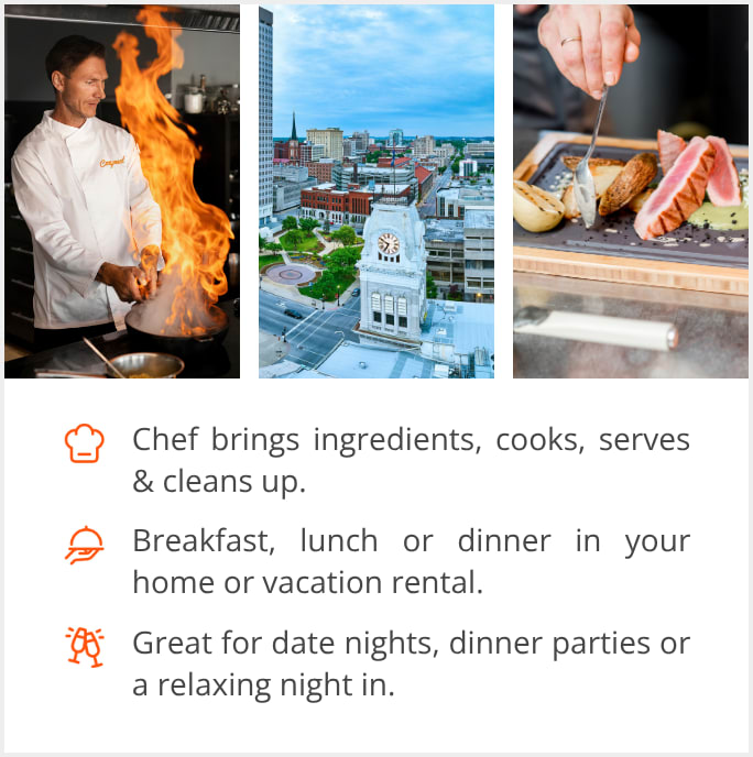 See our selection of private chef menus in Louisville, KY