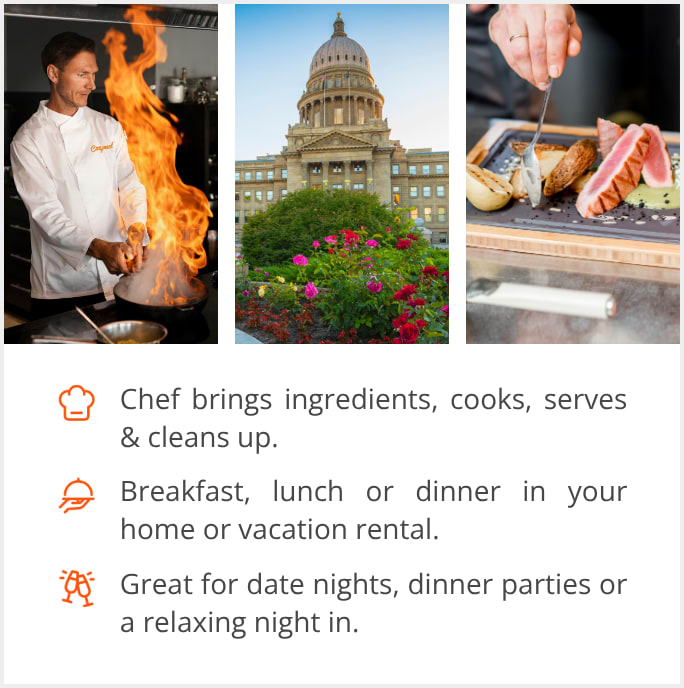 See our selection of private chef menus in Boise, ID