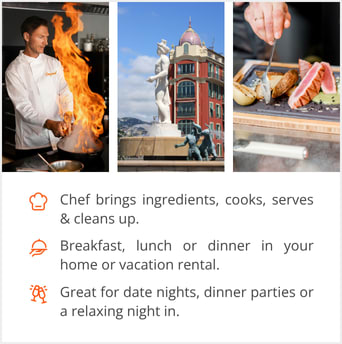 See our selection of private chef menus in Nice, France