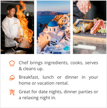 See our selection of private chef menus in Santorini, Greece