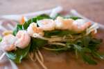 fresh shrimp in a stainless steel bowl Shot