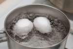 soft boiling eggs in a pot Shot