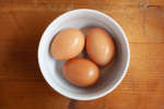 eggs in a ceramic bowl Shot