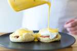 Pouring Bearnaise over Eggs Benedict | Classpop Shot