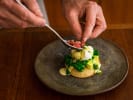 Cooking Class - An Enchanting Brunch for 2 in San Francisco: plating avocado and red chard benedict