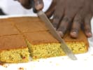 Cooking Class - Sweet and Spicy Latin Fusion: slicing cornbread