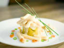 Cooking Class - Caribbean Flair in Washington, D.C.: Boiled green plantain cake with garlic, onion and pieces of conch