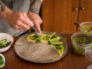 Couples Cooking Class - Perfect Tapas for 2 in San Francisco: plating olive and chèvre salad