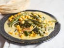 Cooking Class - Latin Foodie Focus in Northern Suburbs: Creamy rajas con queso with poblano peppers, corn, and cheese, served with tortillas.