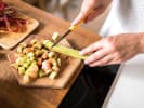 Cooking Class - French Pastry Essentials in Downtown Dallas: Cutting fresh rhubarb