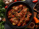 Cooking Class - Italian Harvest Flavors Together in Northern Virginia: Classic Chicken Cacciatore in a skillet pan