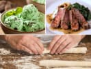 Cooking Class - Romantic Tuscan Dinner - Date Night in Manhattan: A collage displaying the meals prepared by the chef