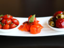 Cooking Class - Wild Salmon Dinner in San Jose: Antipasti with peppers, tomatoes and olives