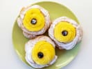 Couples Cooking Class - Italian Chicken Rollatini and Zeppole in South Bay Los Angeles: Baked zeppole di Giuseppe filled with pastry cream and topped with cherries