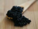 Couples Sushi Making Class - The Art of Sushi Making for 2: Black caviar on a wooden spoon