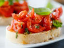 Cooking Class - Handmade Ravioli & Panna Cotta: Bruschetta with heirloom tomato and balsamic glaze