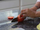 Cooking Class - Everyday Indian in Northern Virginia: Chef cutting a tomato