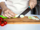 Cooking Class - Vegan French Cooking in South Bay Los Angeles: Chef cutting leeks