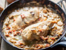 Cooking Class - Classic Bistro Dishes in Manhattan: Chicken in bacon and mushroom sauce
