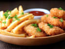 Cooking Class - 5-Day Foodie Fun Kids: Hands-On Food Fun Week in South Bay & Peninsula: Chicken Nuggets with Honey Dipping Sauce and fries
