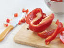 Couples Cooking Class - Vegetarian Paella: Chopping peppers