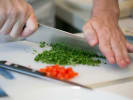 Couples Cooking Class - Field to Table - Vegetarian for 2: Chopping vegetables