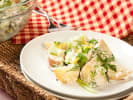 Cooking Class - Salads for a Vegan Picnic Party in Santa Monica: Creamy potato salad with herbs and lemon zest ready for picnic