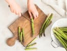 Cooking Class - French Favorites - Date Night in Manhattan: Cutting asparagus