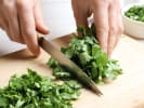 Cooking Class - Flavorful Latin Favorites: Cutting cilantro