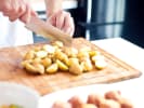 Cooking Class - Beer-Themed Father's Day Dinner in Manhattan: Cutting potatoes