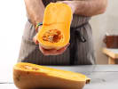 Online Cooking Class - Ultimate Pumpkin Pie: Cutting pumpkin