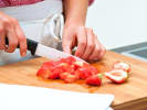 Cooking Class - Pizza Making Like a Pizzaiolo: Cutting strawberries