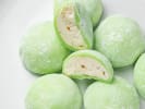 Cooking Class - Sushi Nigiri, Maki and Yakitori: Green mochi, one cut open to show vanilla cream filling
