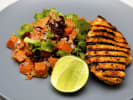 Cooking Class - Grilled Italian Fare in Northern Suburbs: grilled chicken breast served with roasted vegetables and fresh lime slice on grey plate