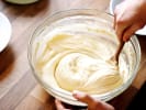 Cooking Class - The Best of Burmese Cuisine: Mixing samolina flour and coconut batter