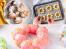 Cooking Class - Modern Donut Delights in Manhattan: a collage of beignets, vibrant mochi donuts and a chef making mochi donuts