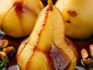 Cooking Class - Elegant Bistro Favorites - Date Night in Houston: Orange and honey-glazed poached pears served as a dessert