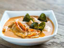 Online Cooking Class - Art of Thai Kitchen: Tom Yum and Panang Curry: Panang beef curry in a white bowl