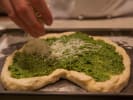 Kids Pizza Making Class - Spinach Pesto Pizza: Pesto pizza preparation