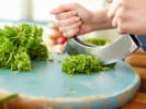 Technique Class - Confident Knife Skills in San Francisco: Practicing various knifes for cutting herbs