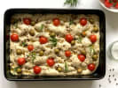 Cooking Class - Homestyle Rustic Baking in Downtown Dallas: Raw Focaccia with Cherry Tomatoes, Green Olives and Herbs