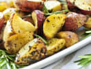 Cooking Class - Gourmet Parisian Dinner - Date Night in Northern Virginia: Roasted Potatoes with Herbs on a light plate