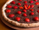 Cooking Class - Pizza With a Twist in Northern Suburbs: dessert pizza topped with fresh strawberries and chocolate sauce