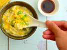 Cooking Class - Classic Vietnamese Cuisine in Houston: Taking spoonful of Egg Drop Soup