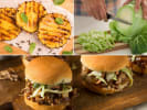 Cooking Class - Aloha Flavors in Northern Virginia: collage for Taste of Hawaii cooking class on Cozymeal featuring pork sliders, grilled pineapple and chef cutting cabbage