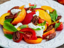Cooking Class - A Seasonal Feast in Northern Virginia: vibrant salad with peaches, strawberries and fresh greens