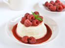 Cooking Class - Fiery Scampi and Seafood Medley in Las Vegas: Vanilla Panna Cotta With Fresh raspberry coulis and mint garnish