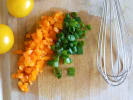 Cooking Class - Shrimp Étoufée: Vegetables on a cutting board