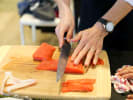 Team Building Cooking Class - Rolls and More in San Francisco: Cutting fish